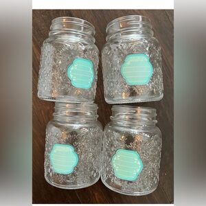 the Pioneer Woman Set 4 Betsy
Storage Mason Jars Glass Floral
16oz WITHOUT lids
